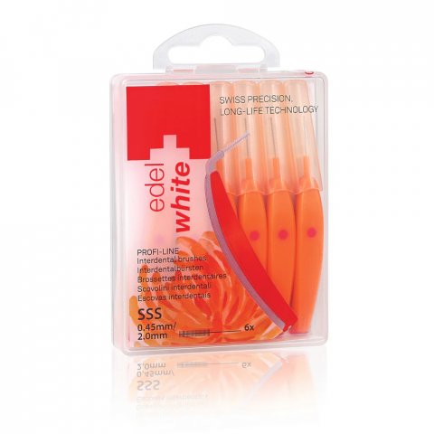 Brossette interdentaire edel+white 0,45 mm Orange x 6